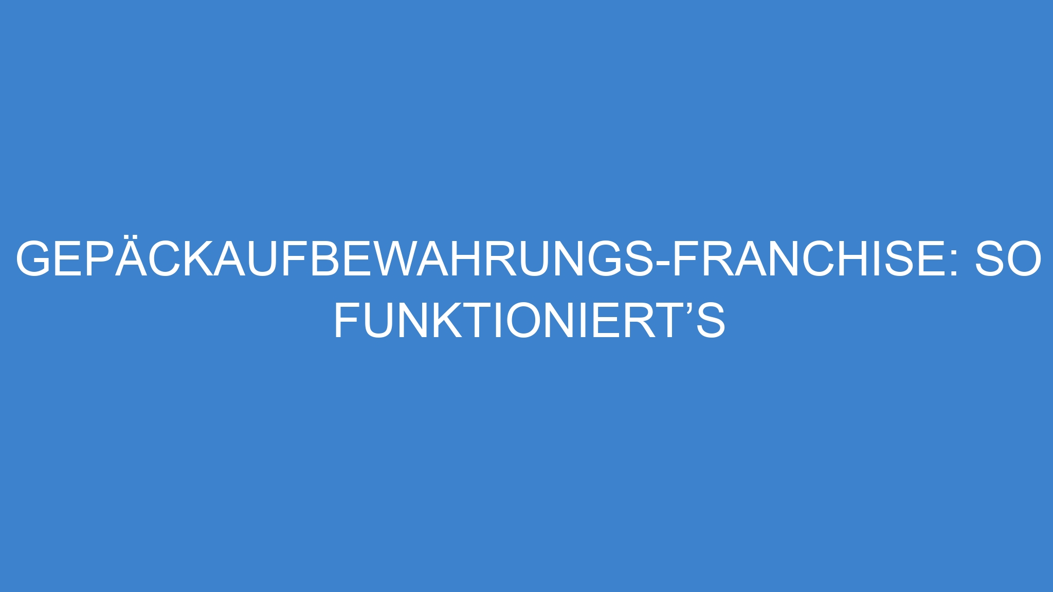 Gepäckaufbewahrungs-Franchise: So funktioniert’s